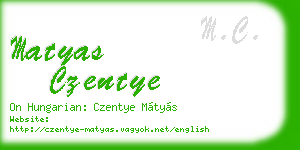 matyas czentye business card